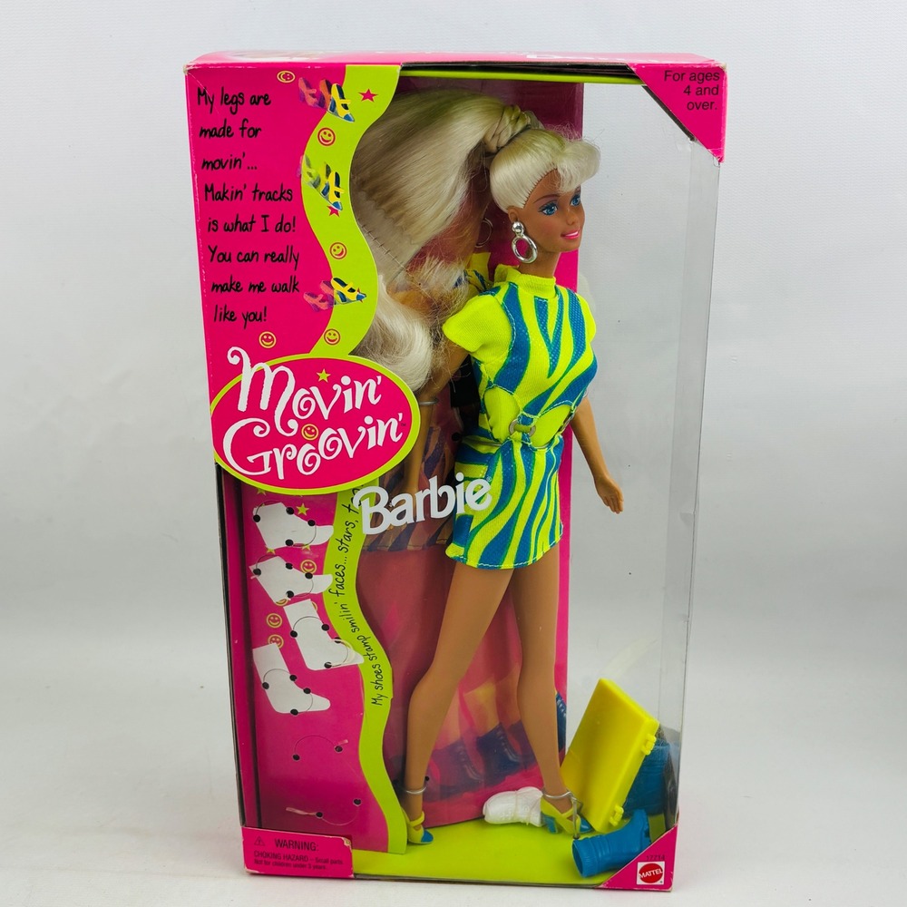 Vintage Movin' Groovin' Barbie Doll Mattel 1997‎ Walking Action Stamping Shoes